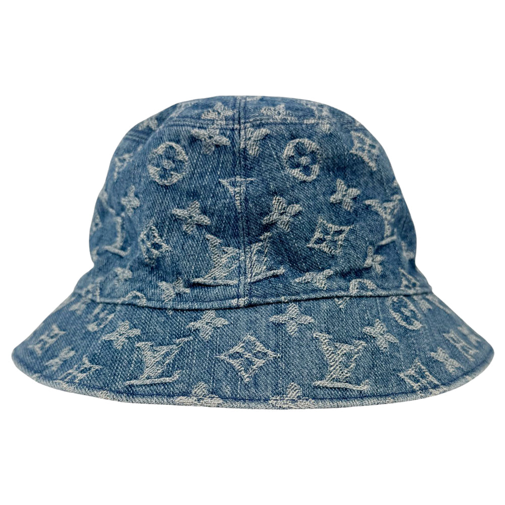 LOUIS VUITTON Denim Monogram Reversible Bucket Hat LHQ626
