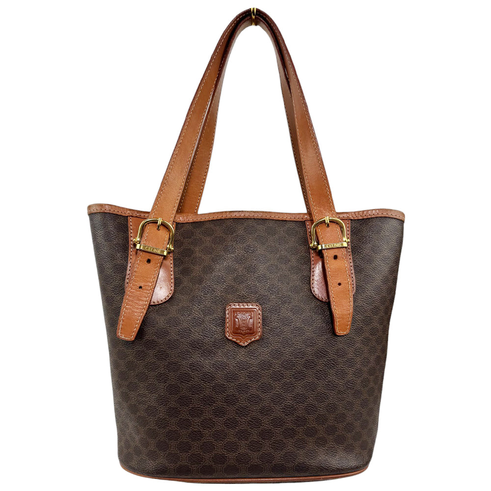 CELINE Macadam Brown Bucket Tote Bag LHQ628