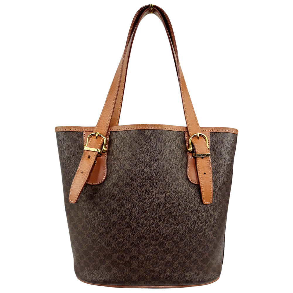 CELINE Macadam Brown Bucket Tote Bag LHQ628