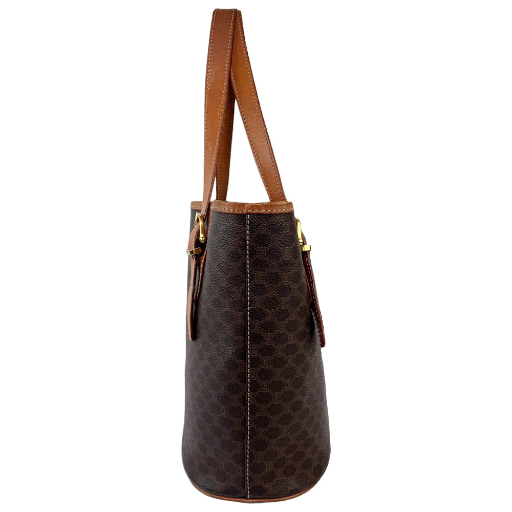 CELINE Macadam Brown Bucket Tote Bag LHQ628