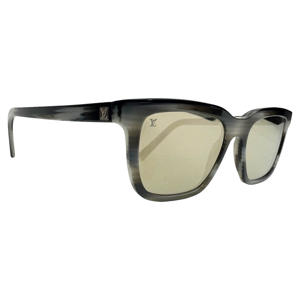 LOUIS VUITTON Grey/Black Stripe Sunglasses LHQ631