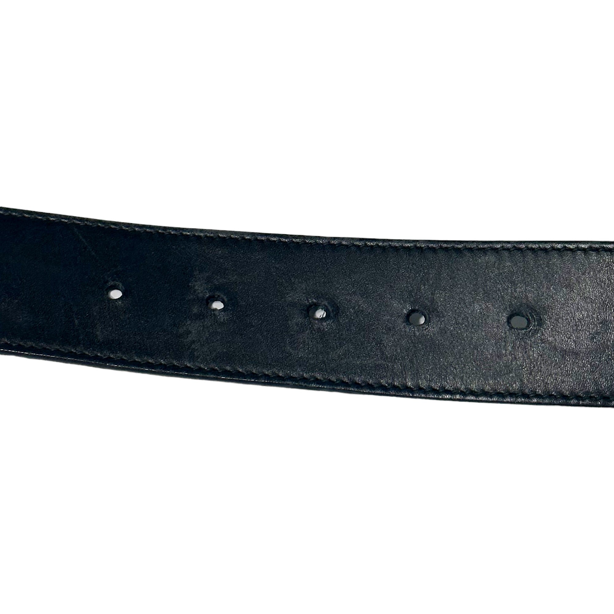 GUCCI GG Large Buckle Black Marmont Belt Size 70 LHQ64