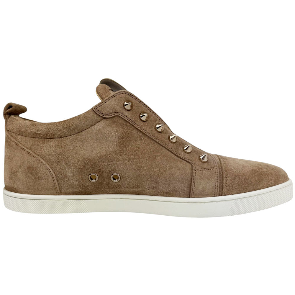 CHRISTIAN LOUBOUTIN Brown Suede Slip-On Trainers Size 9 UK LHQ645