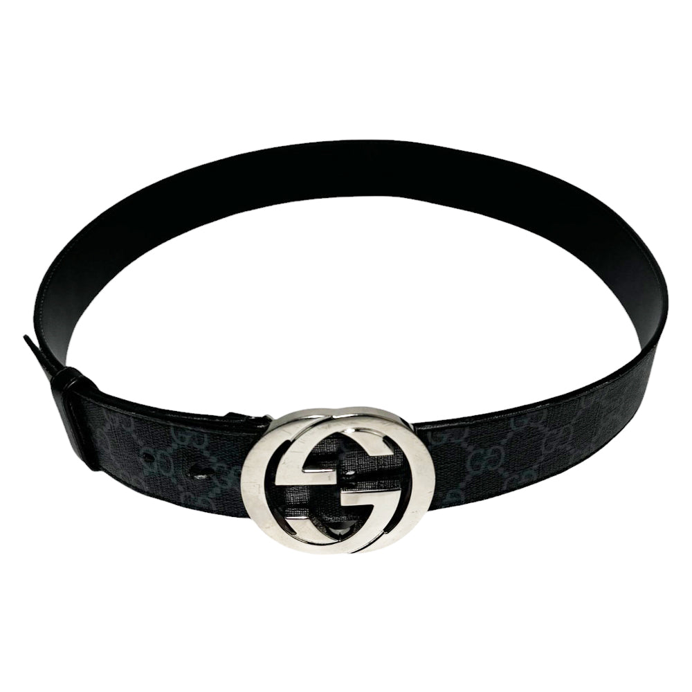 GUCCI GG Supreme Belt With G Buckle Belt Size 90 LHQ65