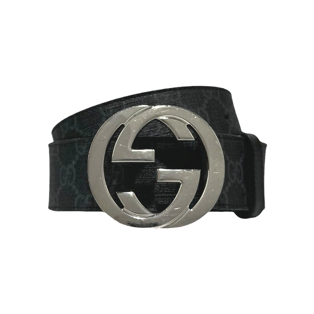 GUCCI GG Supreme Belt With G Buckle Belt Size 90 LHQ65