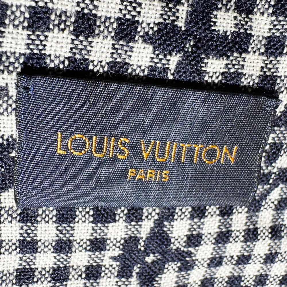 LOUIS VUITTON Navy Blue Monogram Scarf LHQ653