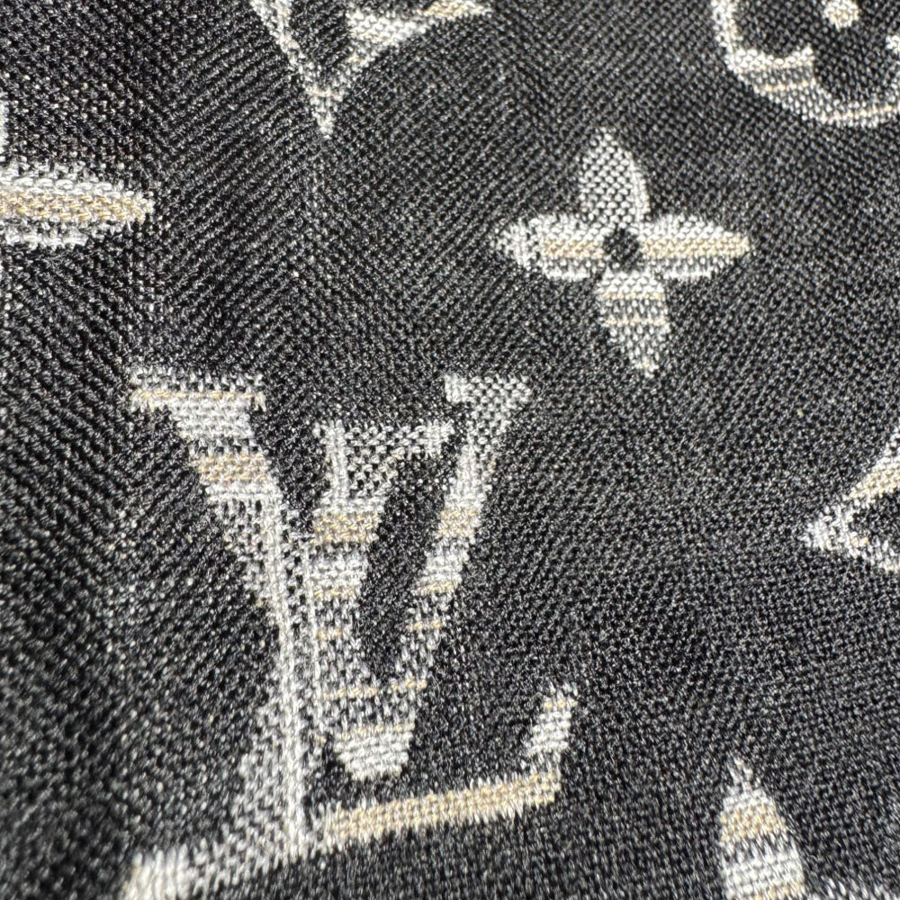 LOUIS VUITTON Black Monogram Scarf LHQ654