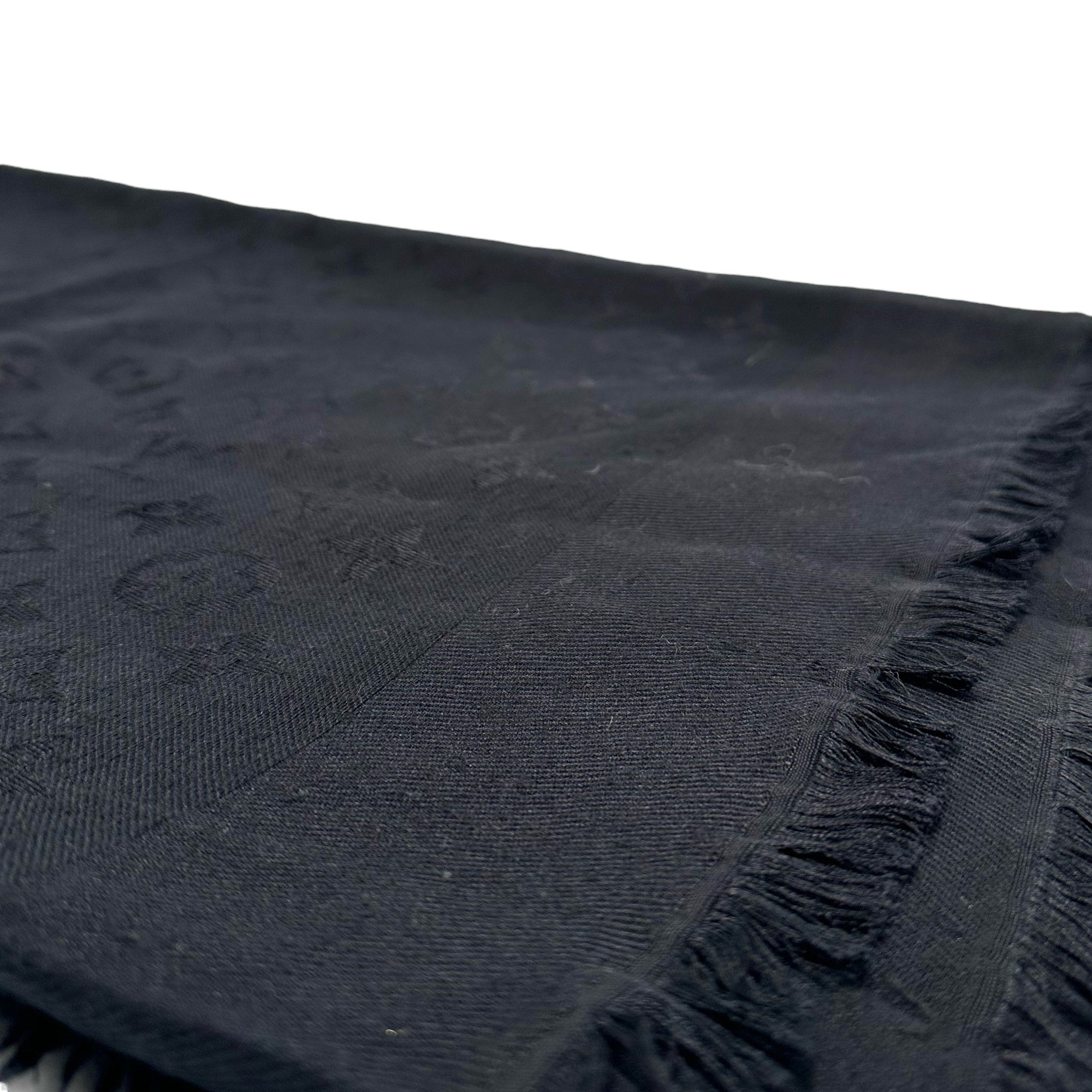 LOUIS VUITTON Ladies Black Shawl Scarf LHQ67