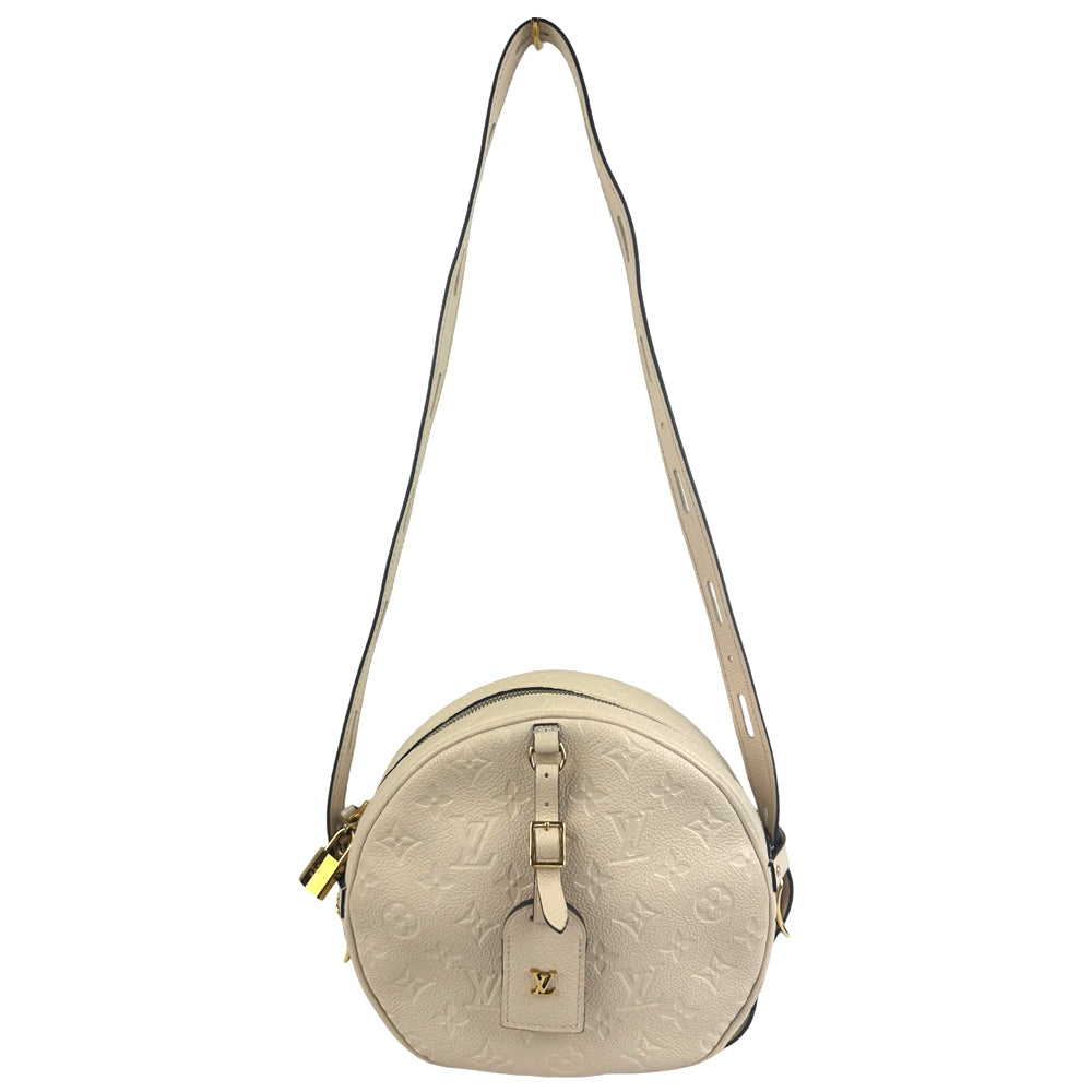 LOUIS VUITTON Monogram Empreinte Boite Chapeau Souple Cream Bag LHQ675