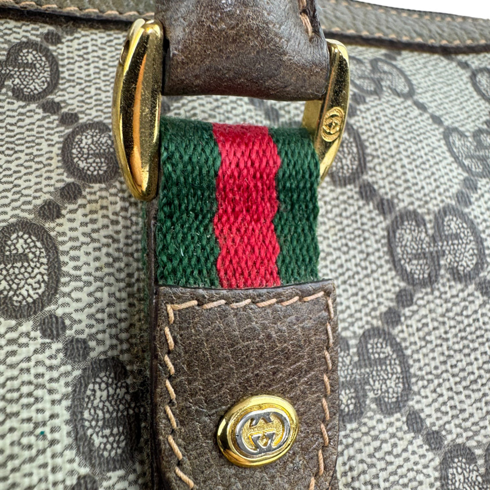 GUCCI GG Supreme Brown Boston Bag LHQ690