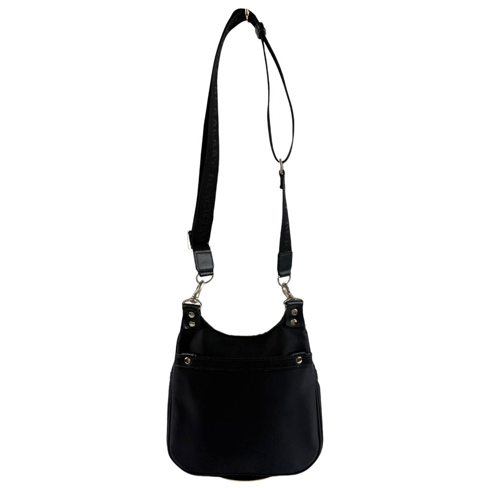 BURBERRY Black Label Nova Check Black Nylon Shoulder Bag LHQ693