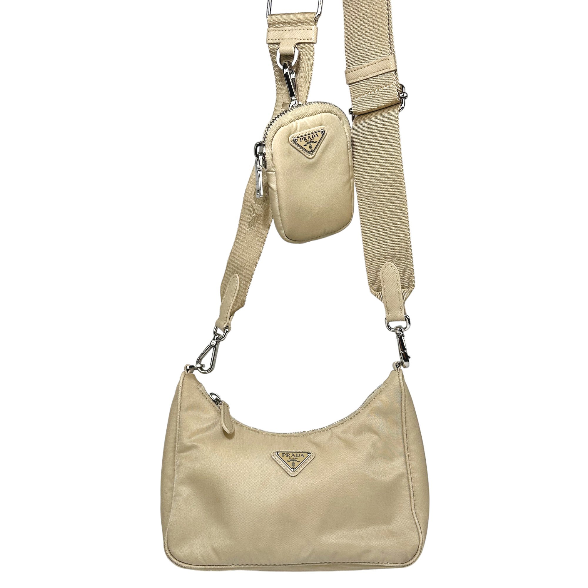 PRADA Re-Edition 2005 Borsa a tracolla crema LHQ70