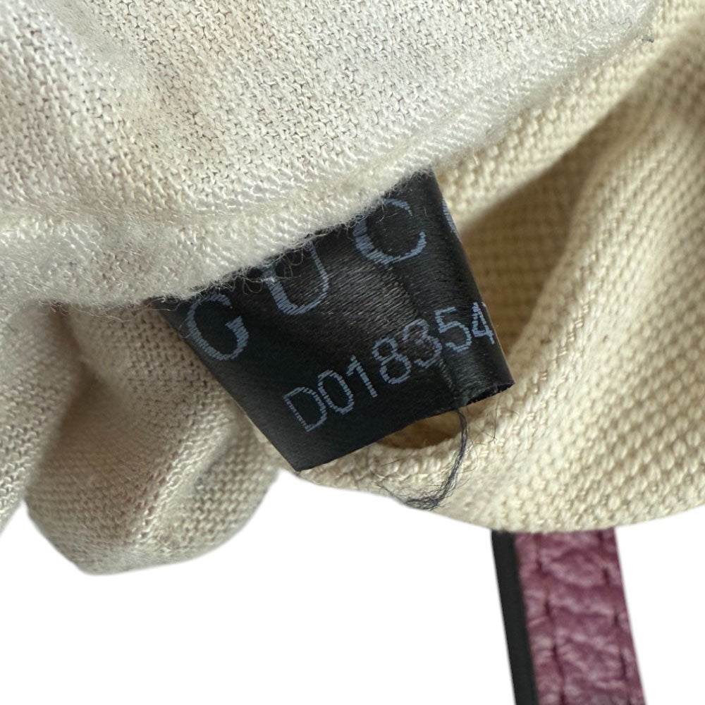 GUCCI Swing Purple Leather Tote Shoulder Bag LHQ701