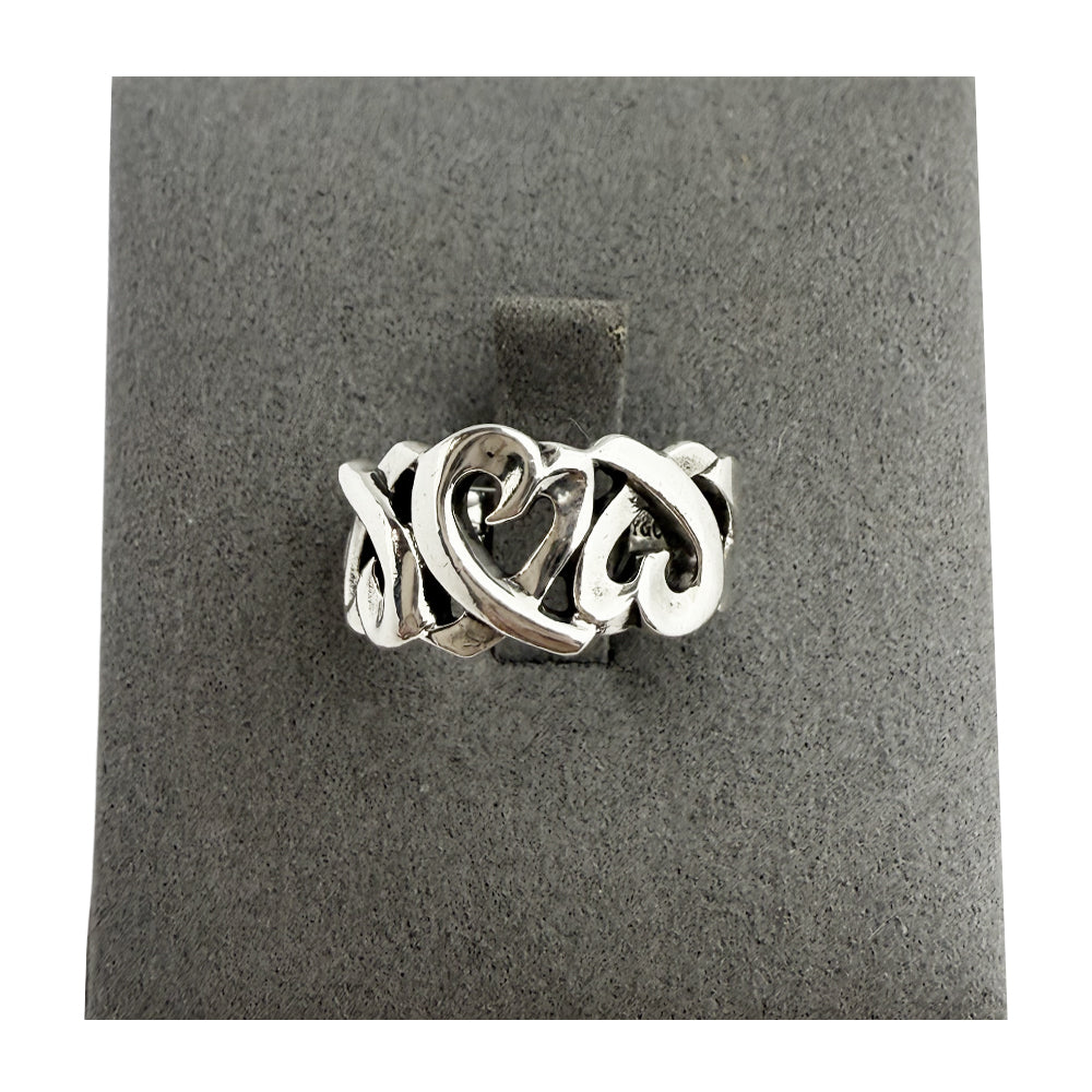TIFFANY & CO Open Hearts Silver Ring LHQ709