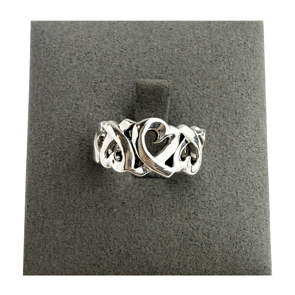 TIFFANY & CO Open Hearts Silver Ring LHQ710