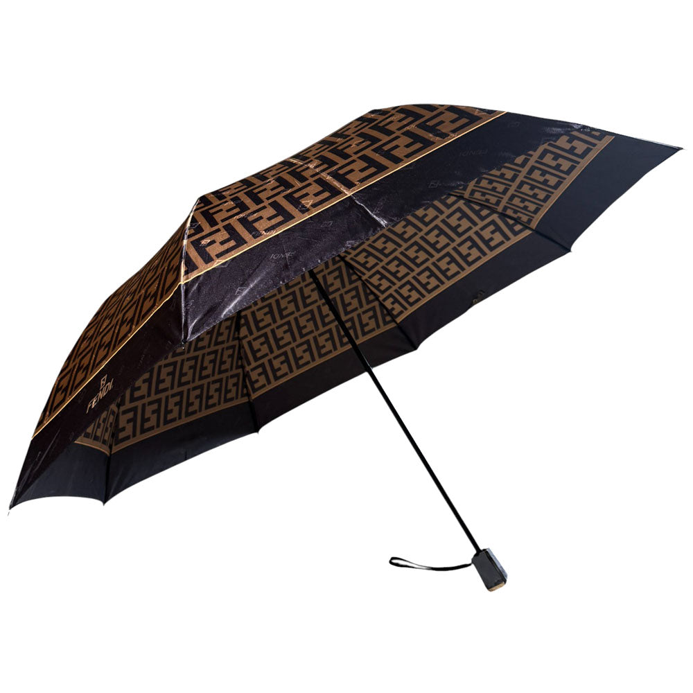 FENDI Zucca Brown Folding Umbrella LHQ713