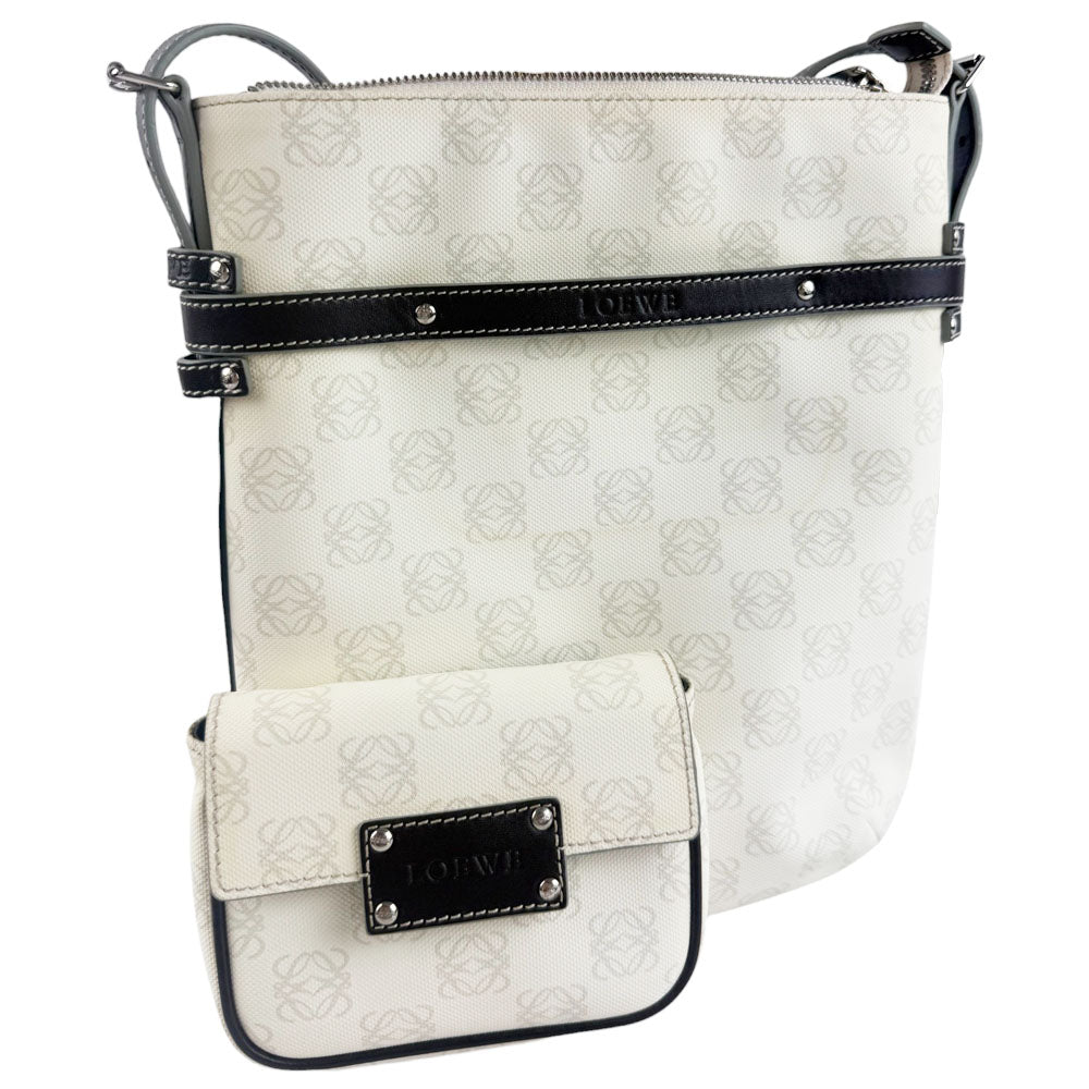 LOEWE Cream Canvas Crossbody Shoulder Bag LHQ714