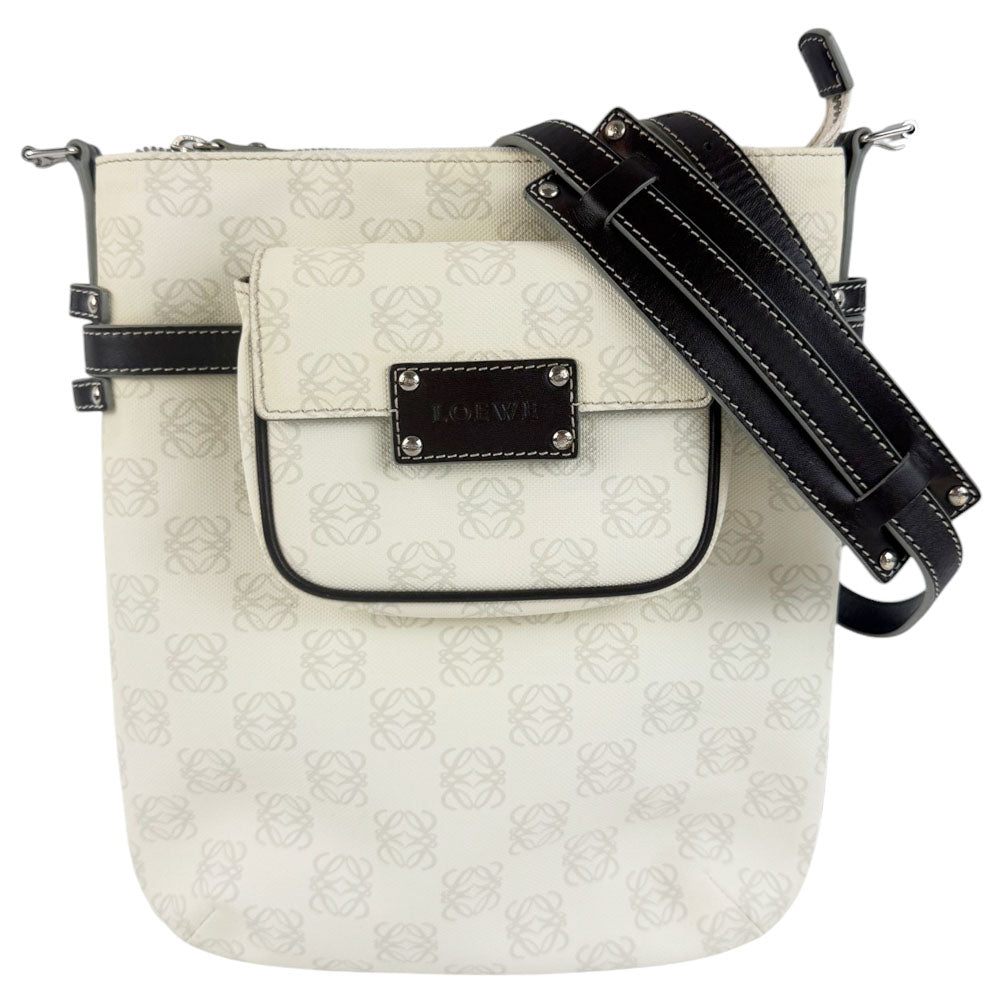 LOEWE Cream Canvas Crossbody Shoulder Bag LHQ714
