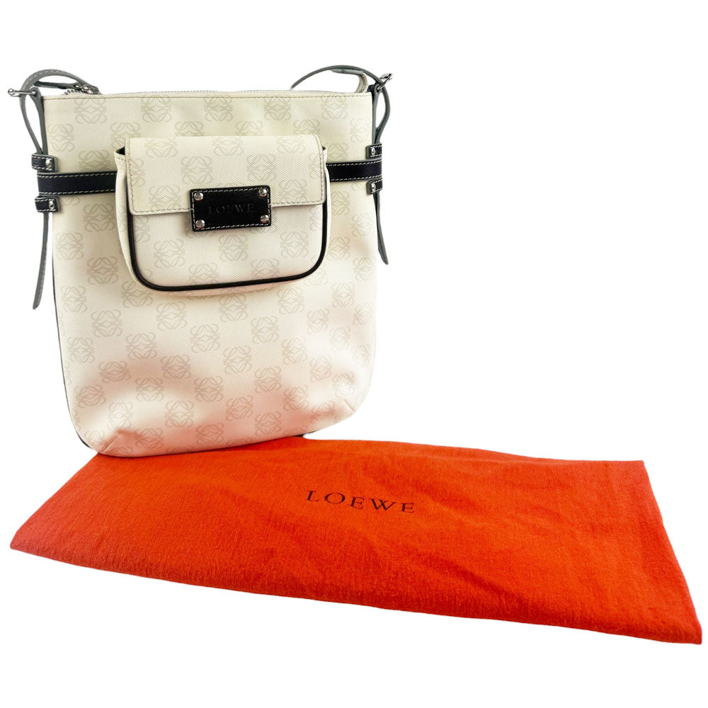 LOEWE Cream Canvas Crossbody Shoulder Bag LHQ714