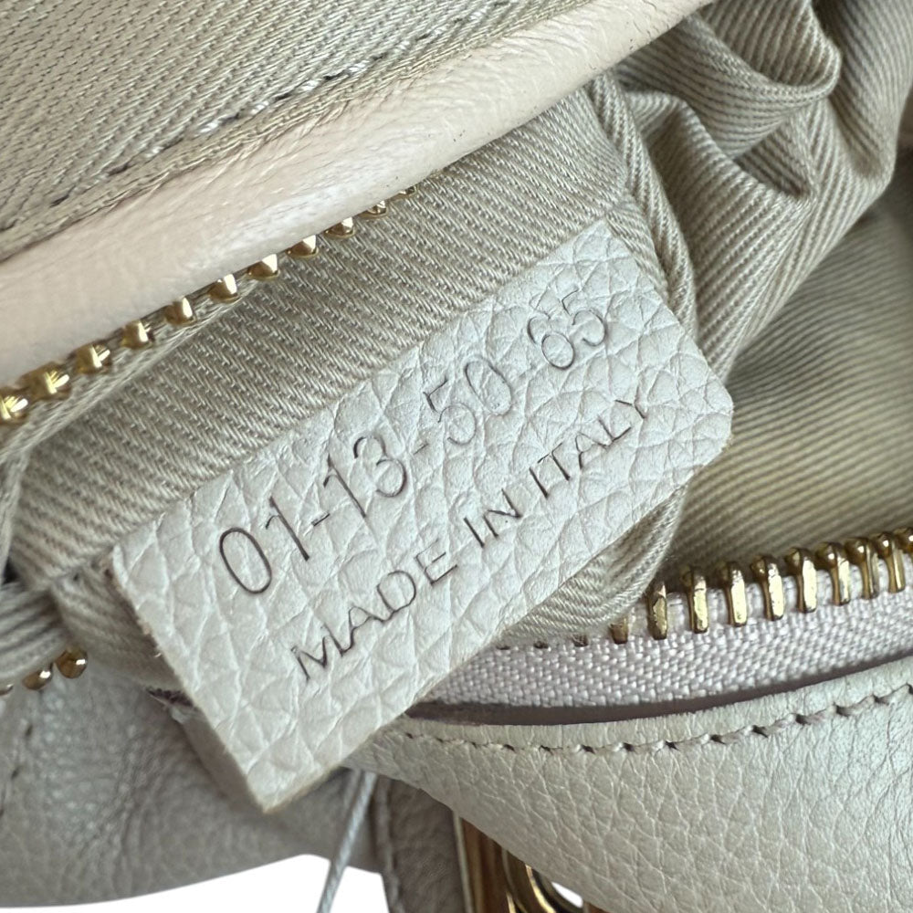 CHLOE Paraty Cream Leather Shoulder Bag LHQ724