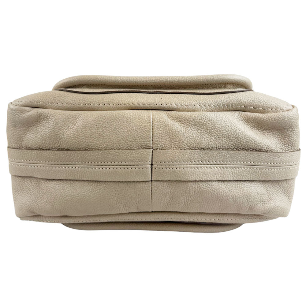 CHLOE Paraty Cream Leather Shoulder Bag LHQ724
