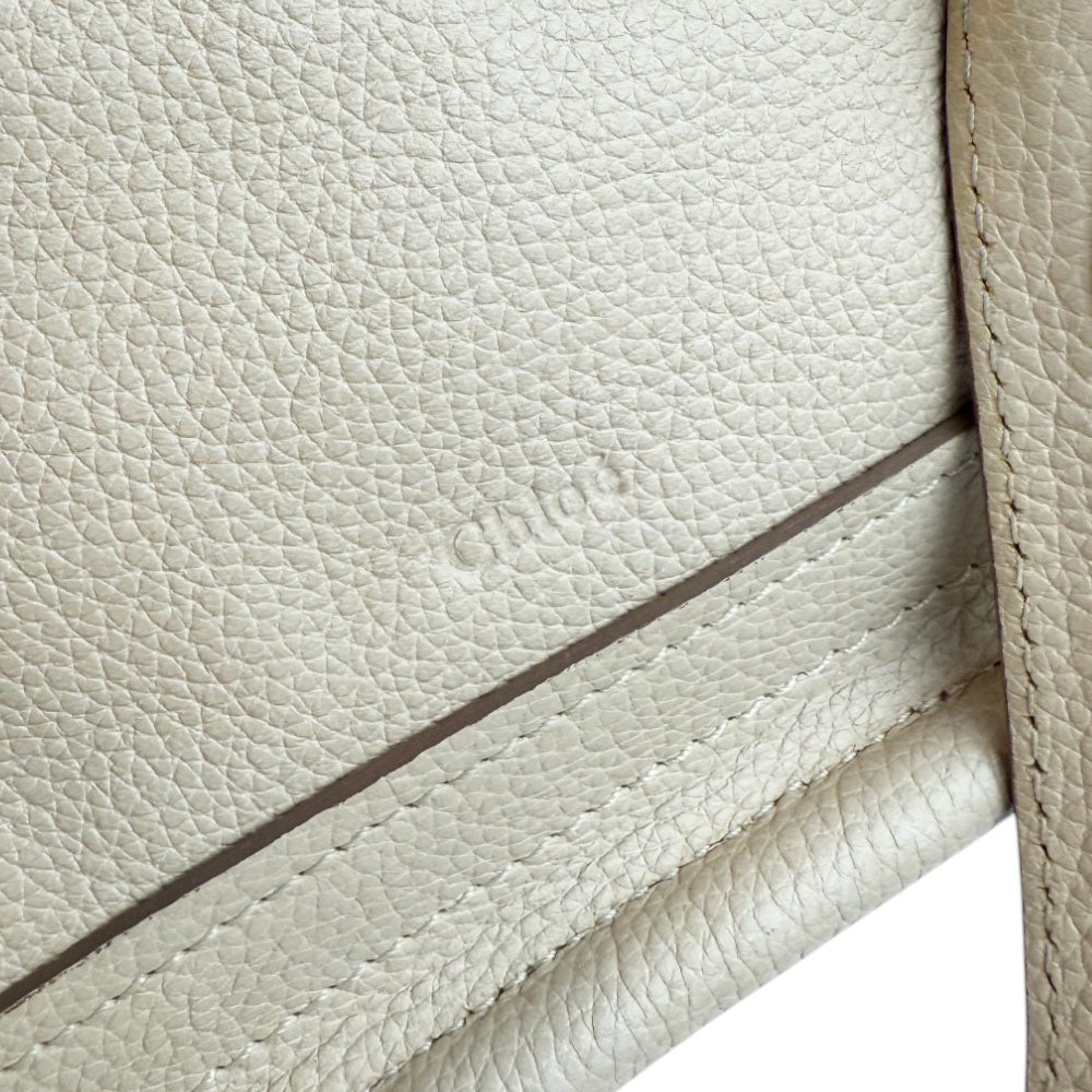 CHLOE Paraty Cream Leather Shoulder Bag LHQ724