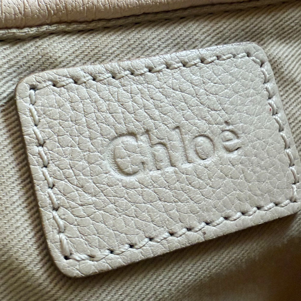 CHLOE Paraty Cream Leather Shoulder Bag LHQ724