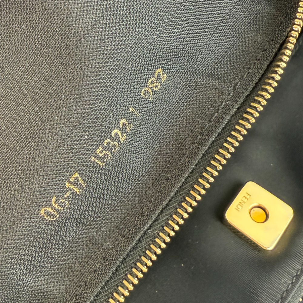FENDI Black Nylon Tote Shoulder Bag LHQ726