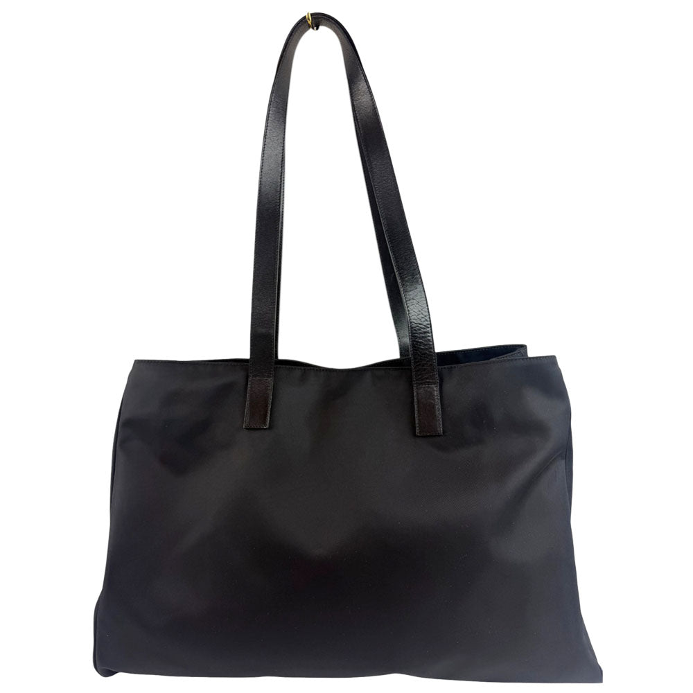 FENDI Black Nylon Tote Shoulder Bag LHQ726