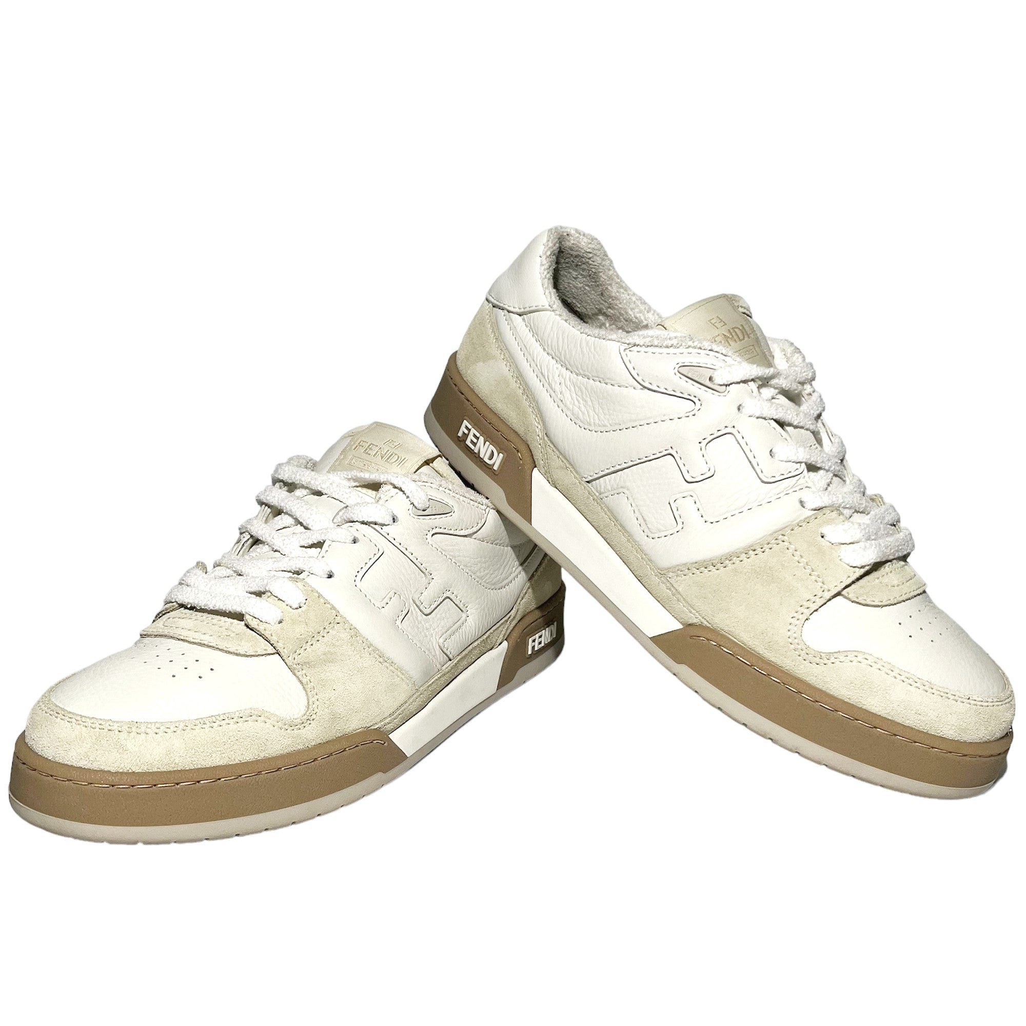 FENDI Blanco/Beige Match Trainers Talla 9 UK LHQ73