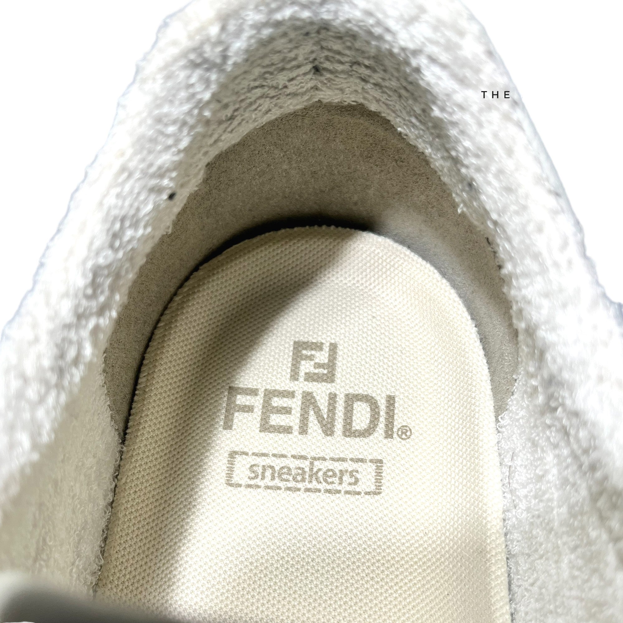 FENDI White/Beige Match Trainers Size 9 UK LHQ73