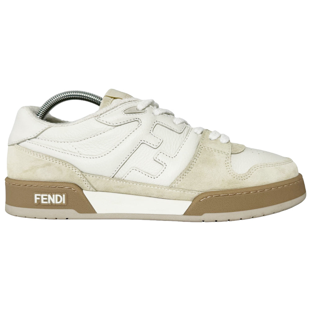 FENDI Weiß/Beige Match Turnschuhe Größe 9 UK LHQ73