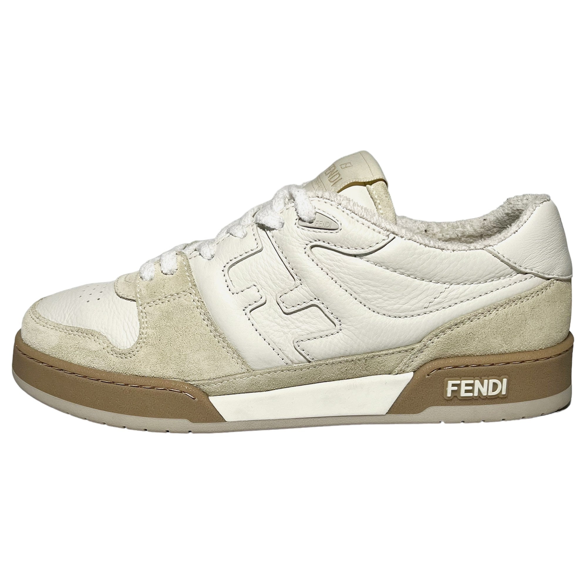 FENDI Weiß/Beige Match Turnschuhe Größe 9 UK LHQ73