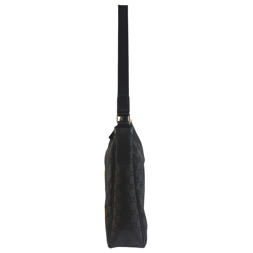 GUCCI GG Black Nylon Shoulder Bag LHQ731