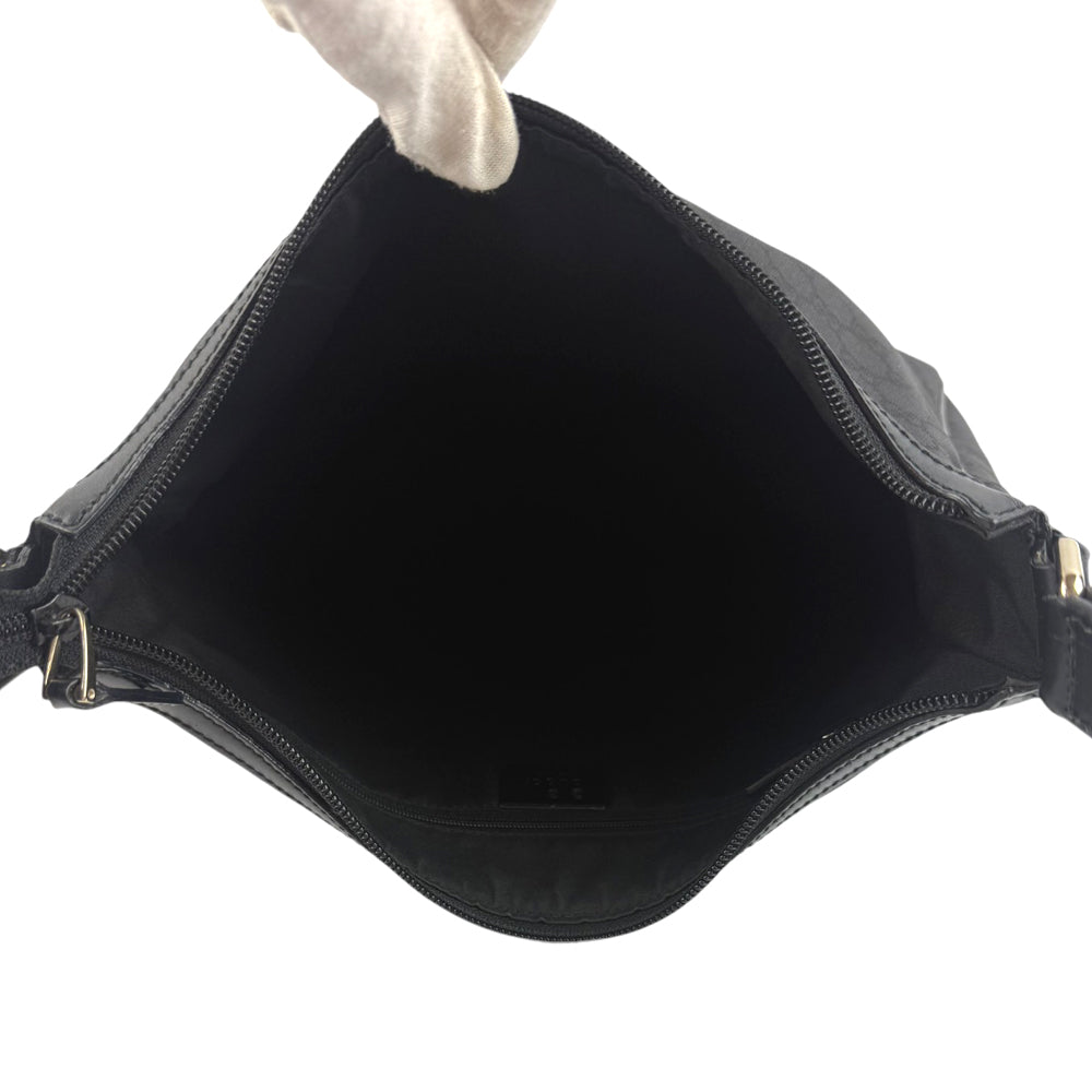 GUCCI GG Black Nylon Shoulder Bag LHQ731