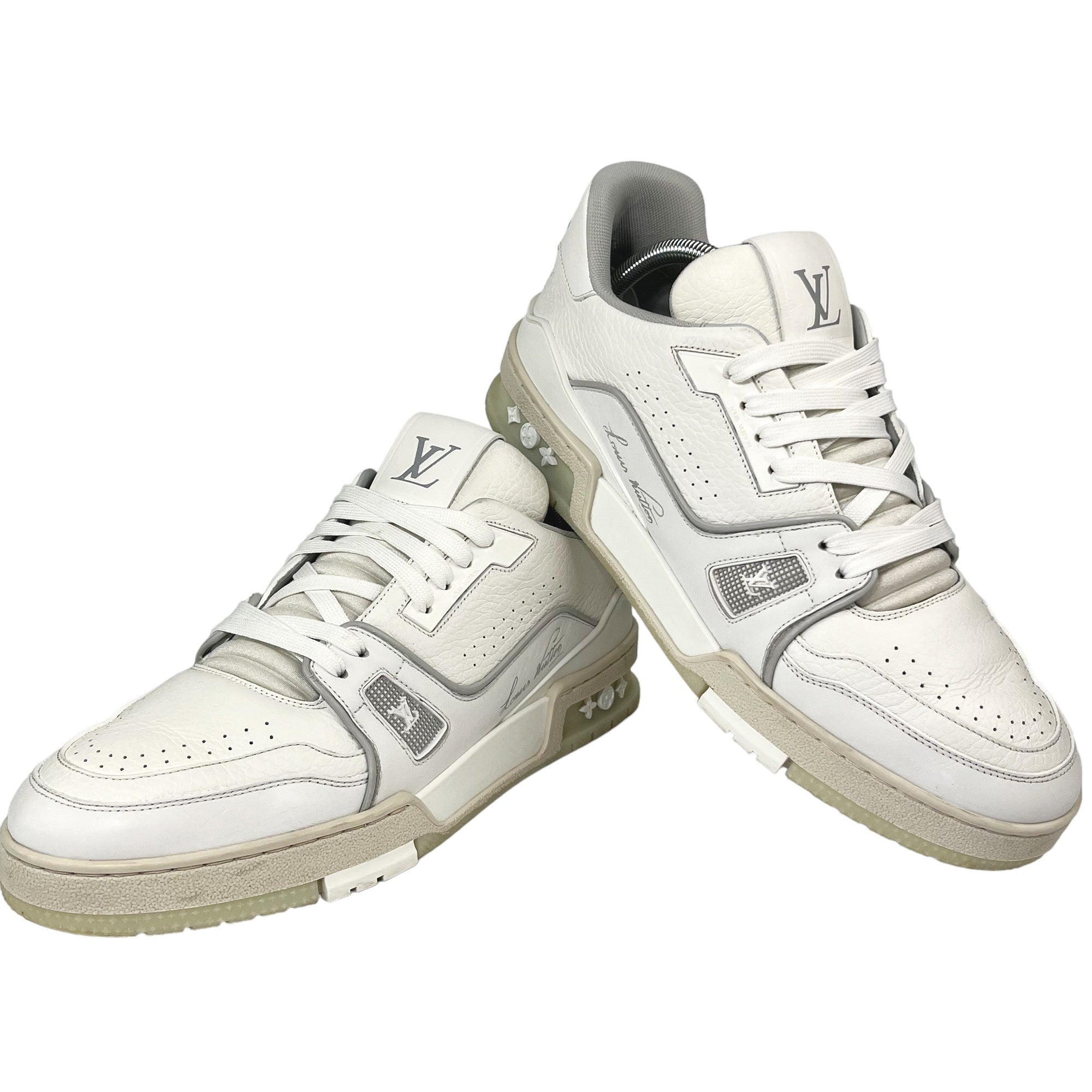 LOUIS VUITTON  White Leather #54 Trainers Size 7 UK LHQ74