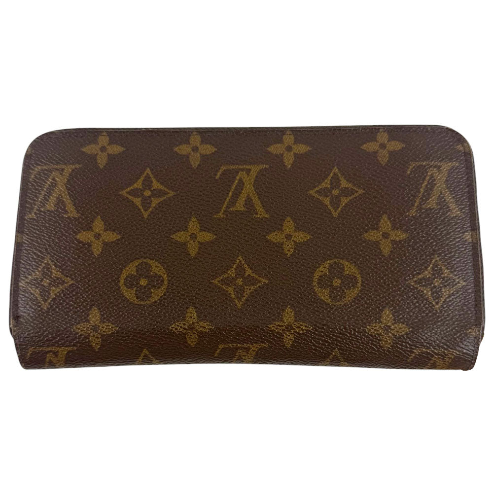 LOUIS VUITTON Monogram Brown Zippy Purse Wallet LHQ750