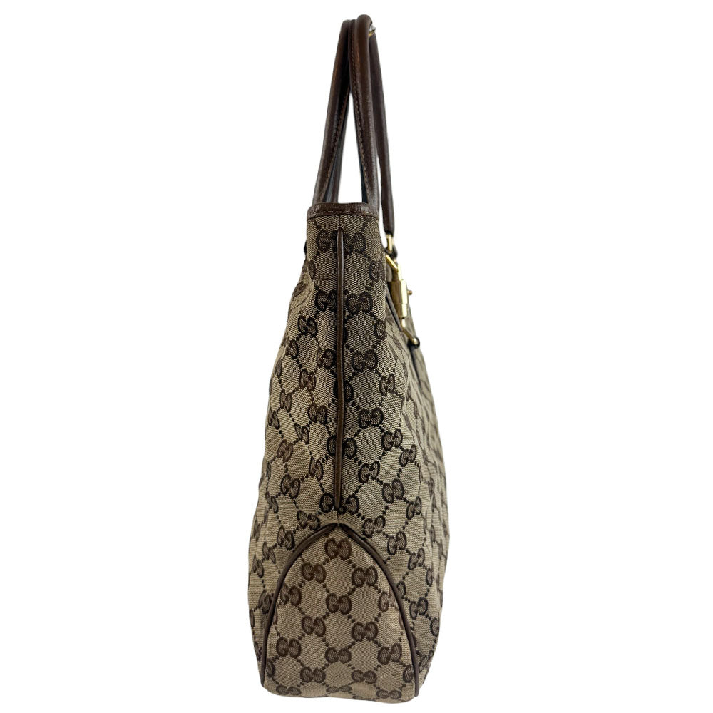 GUCCI GG Brown Canvas Jackie Tote Shoulder Bag LHQ753