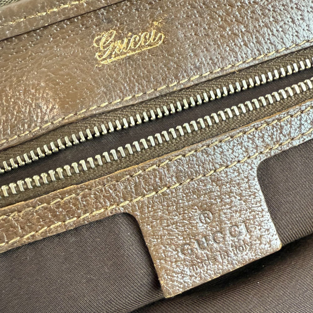 GUCCI GG Brown Canvas Jackie Tote Shoulder Bag LHQ753