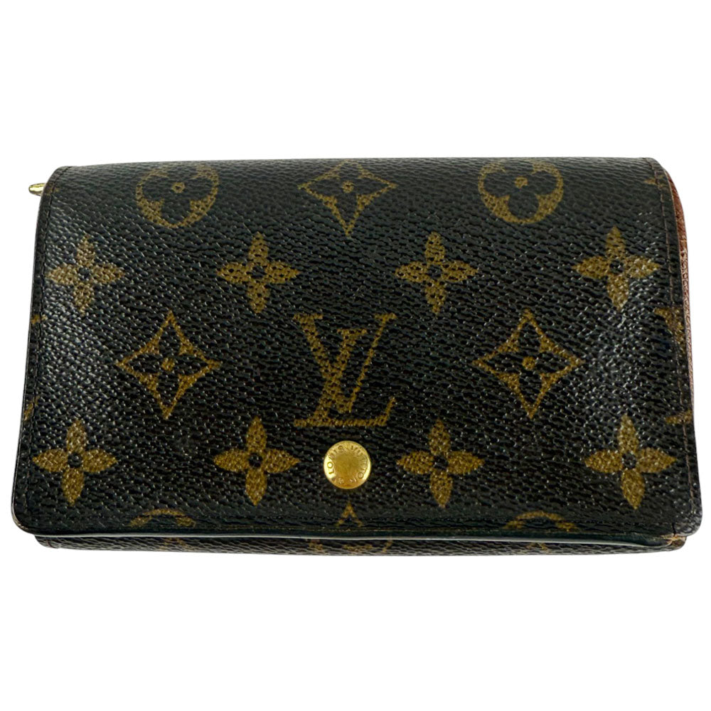 LOUIS VUITTON Monogram Brown Porto Monnaie Bi-fold Wallet Purse LHQ754