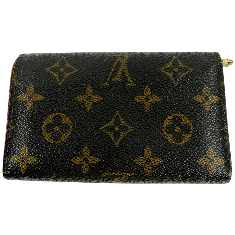 LOUIS VUITTON Monogram Brown Porto Monnaie Bi-fold Wallet Purse LHQ754