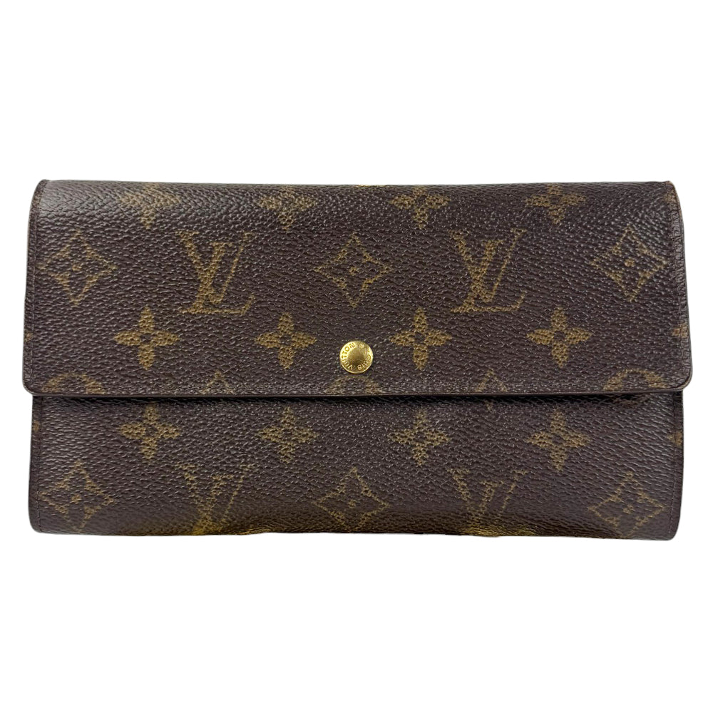 LOUIS VUITTON Monogram Brown Portefeuille Sarah Purse LHQ756