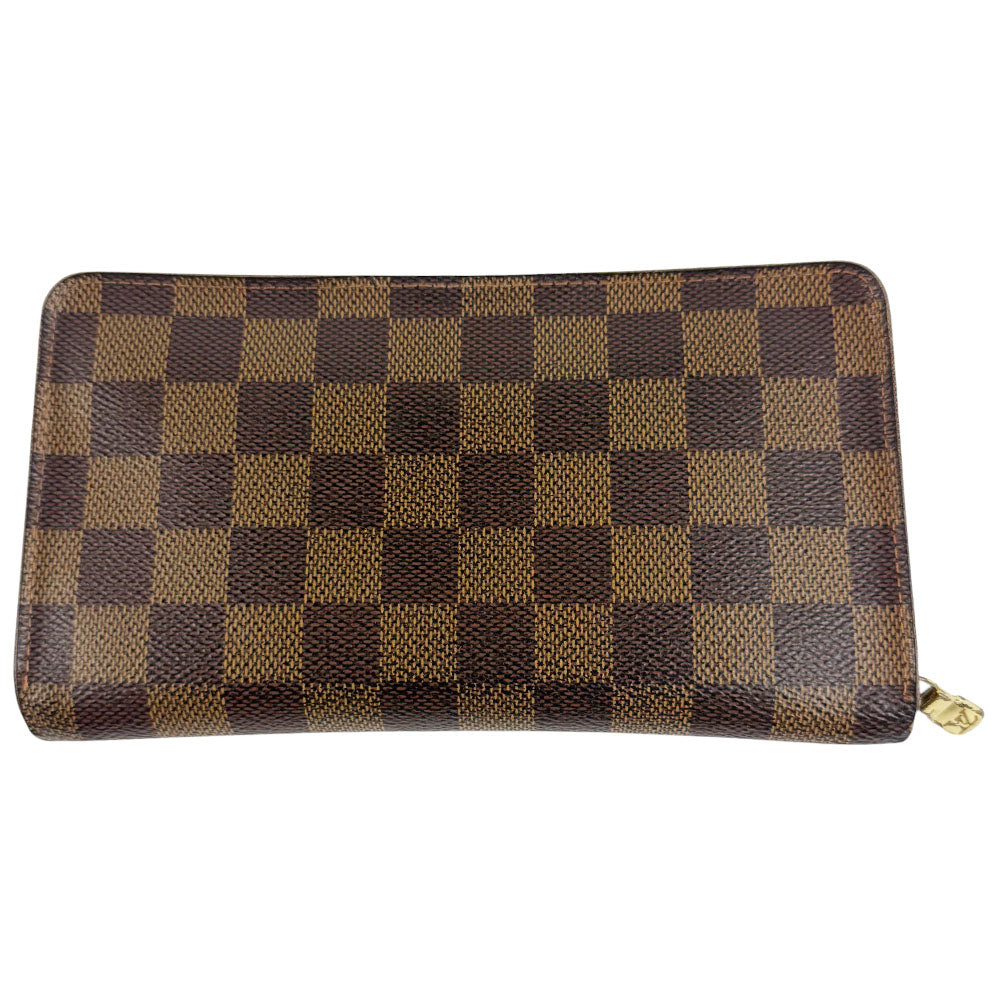 LOUIS VUITTON Damier Ebene Porte Monnaie Zippy Wallet Purse LHQ758