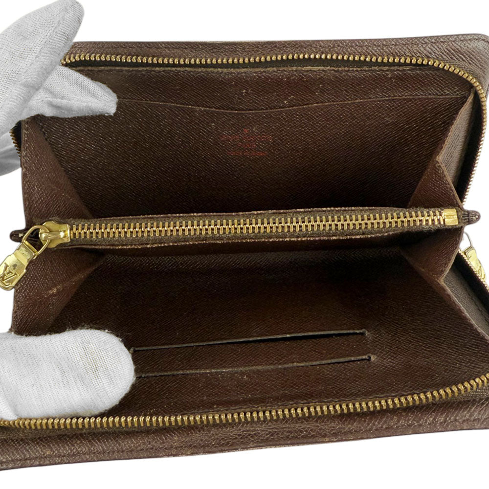 LOUIS VUITTON Damier Ebene Porte Monnaie Zippy Wallet Purse LHQ758