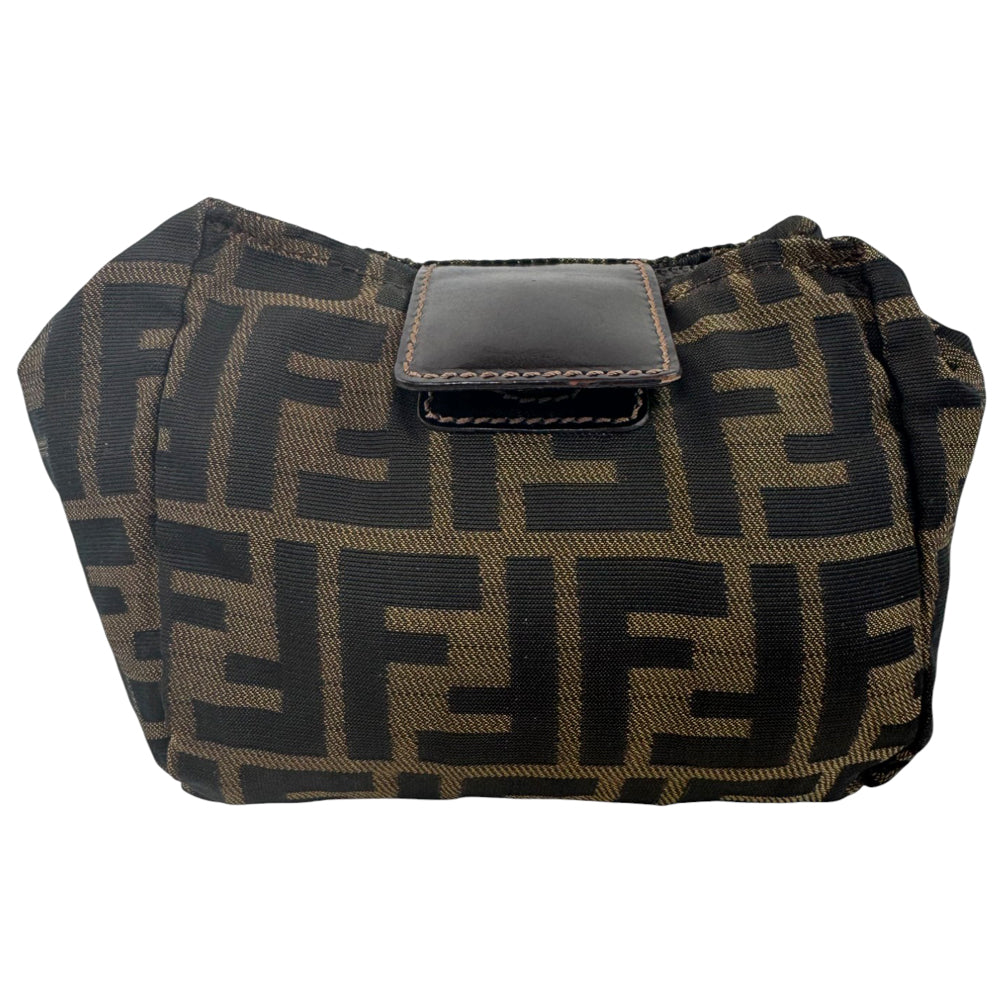 FENDI Zucca Brown Canvas Pouch Clutch Bag LHQ768