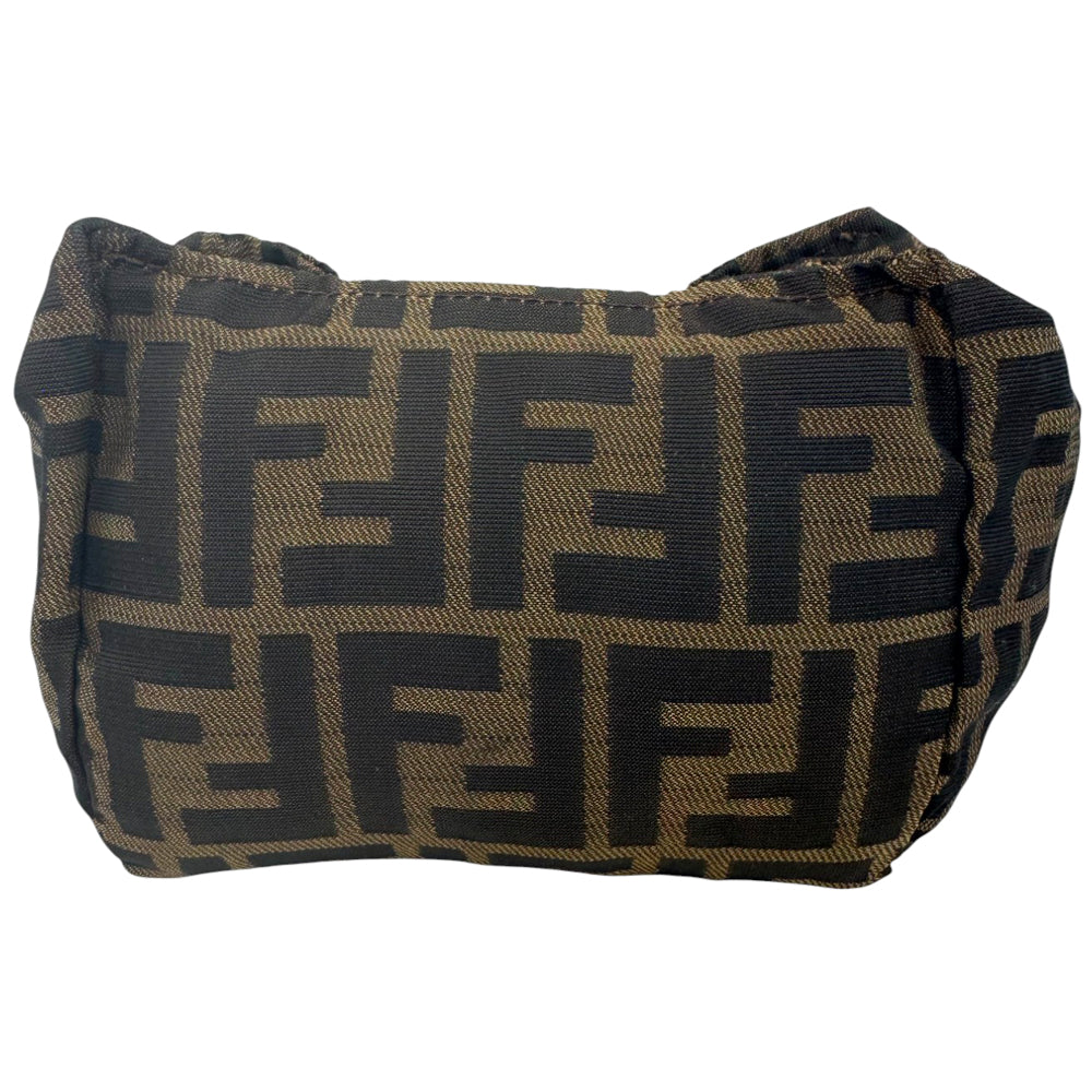 FENDI Zucca Brown Canvas Pouch Clutch Bag LHQ768