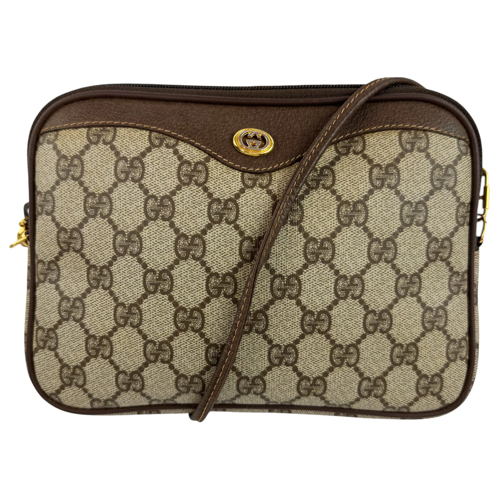 GUCCI GG Supreme Brown Canvas Shoulder Bag LHQ770