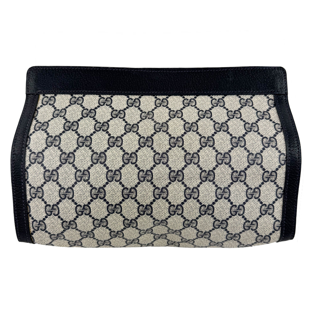 GUCCI GG Supreme Grey Large Clutch Bag LHQ774