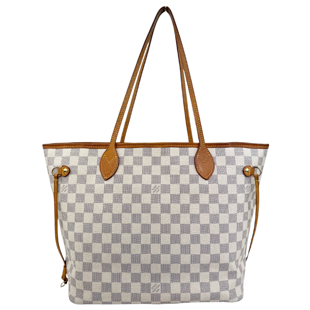 LOUIS VUITTON Neverfull MM Damier Azure With Pouch Tote Bag LHQ785