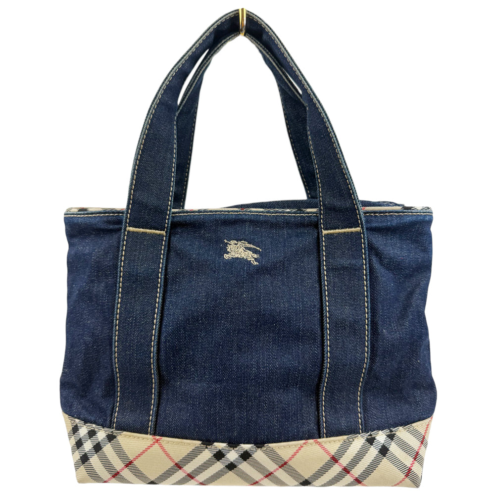 BURBERRY Blue Label Denim Nova Check Handbag LHQ795